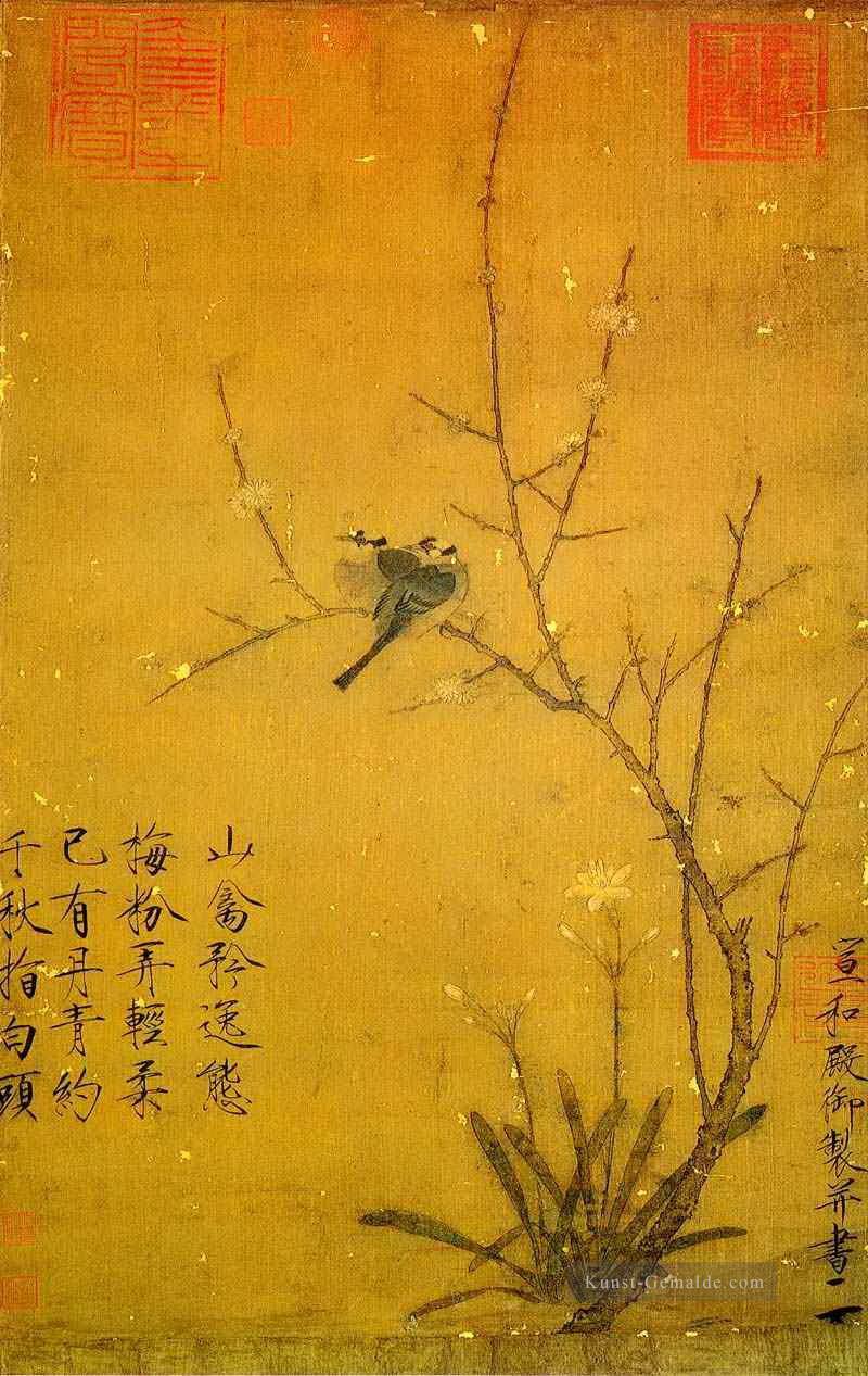 Pflaume und Vögel alte China Tinte Ölgemälde